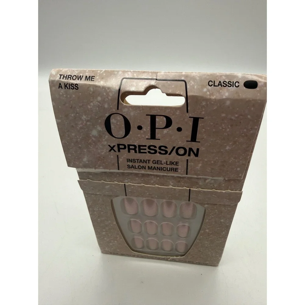 OPI xPRESS/ON Press-On Nails Throw Me A Kiss Iridescent Pink Oval 30 Count NEW